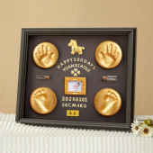 马宝宝满月手足印纪念新生儿胎发脐带收藏百天手脚印仪式 感礼物