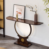 新中式 玄关桌子入户正对门玄关置物台端景台靠墙装 饰柜极窄条案几