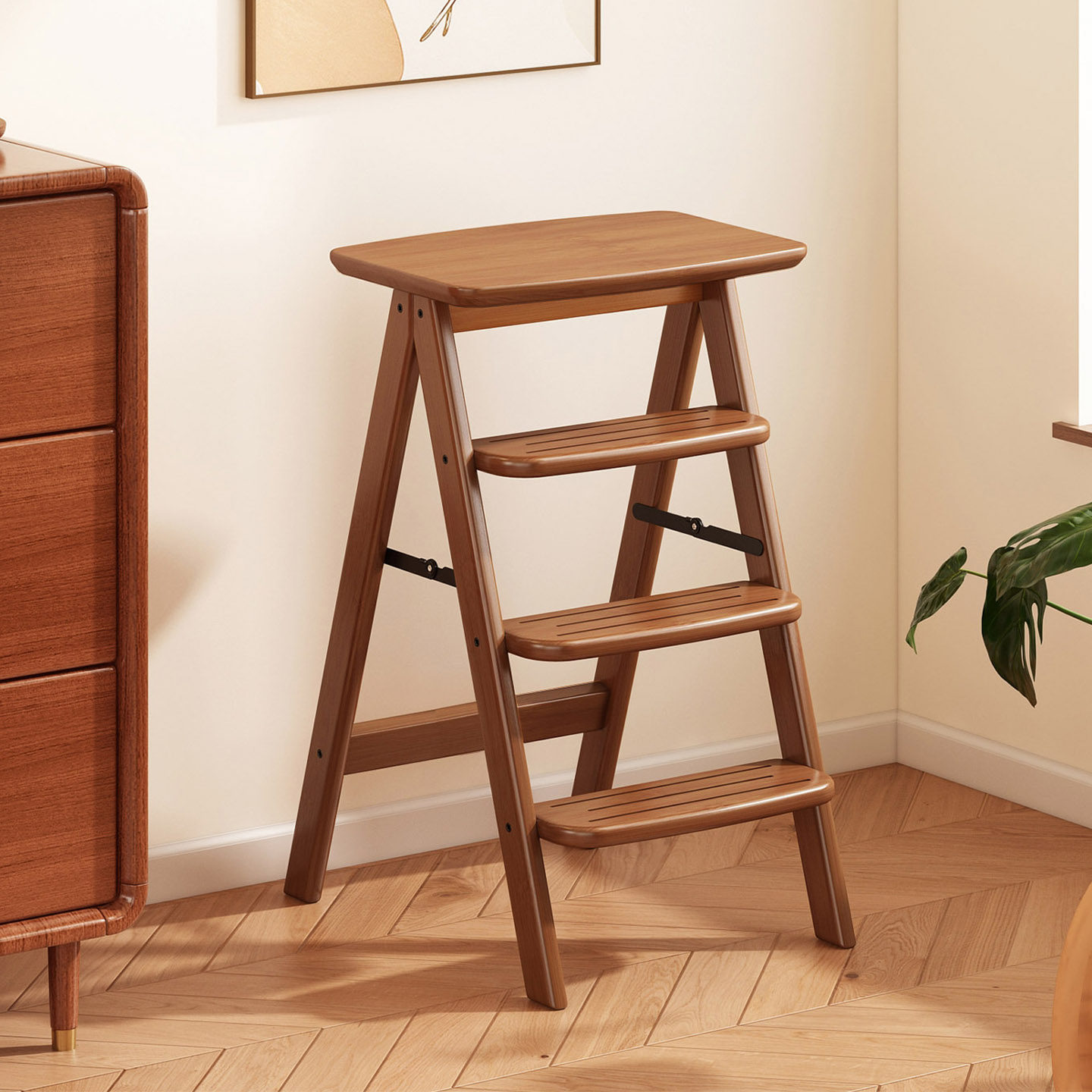 折叠梯凳两用实木登高取物凳家用