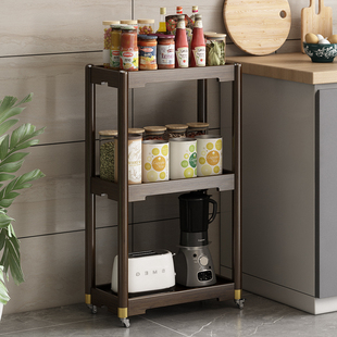 可移动零食置物架落地收纳柜子分层架厨房多层窄夹缝柜家用整理架
