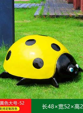 户外彷真七星瓢虫玻璃钢摆件甲壳虫雕塑游乐场园林草坪甲虫装饰品