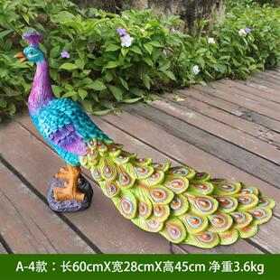 饰品 玻璃钢大型仿真孔雀摆件发光动物灯雕塑户外花园林景观庭院装