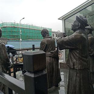 锻铜敲铜铸铜街道人物雕塑珠江三角洲艺术品摆件陈设金属景观古人