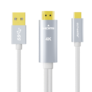 hdmi转typec投屏线转换器同屏线连接数位屏手绘屏便携屏显示器4K60hz高清适用PS5/AR眼镜Switch投屏理想汽车