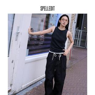 子女 直筒小众抽绳裤 SPELLEDIT抽绳休闲工装 裤
