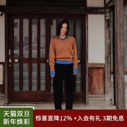 SPELLEDIT2025冬季新品黑牛仔喇叭裤时尚复古韩系休闲长裤子女