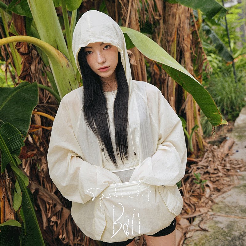 SPELLEDIT2026春季新品薄款半拉链外套宽松休闲运动外搭上衣女