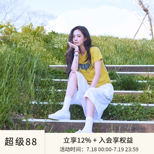 棉质短袖 SPELLEDIT2025夏季 印花修身 新品 上衣女 奔跑小狗T恤时尚