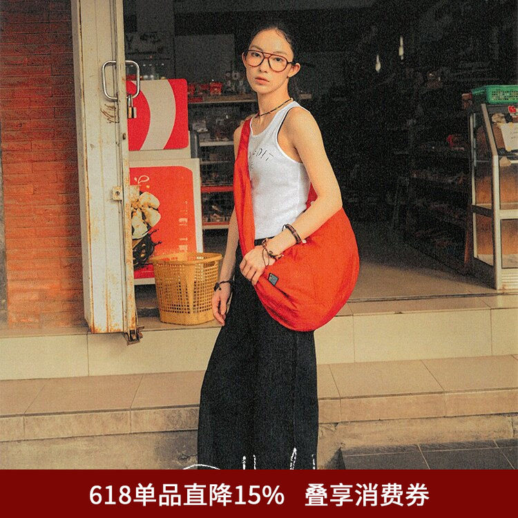 SPELLEDIT2026春季新品拼接尼龙包斜挎大口袋大容量时尚单肩包女