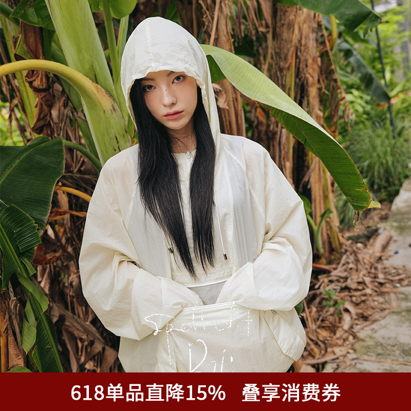 SPELLEDIT2026春季新品薄款半拉链外套宽松休闲运动外搭上衣女