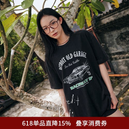 SPELLEDIT新品复古车库印花T恤