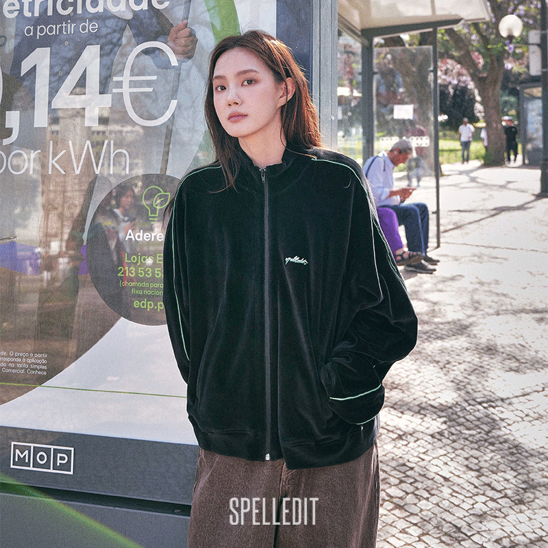 SPELLEDIT2025年秋季丝绒拼接外套上衣长袖拉链短外套纯色开衫女,女装/女士精品,短外套,淘宝优惠券,粉丝福利购,淘宝优惠卷