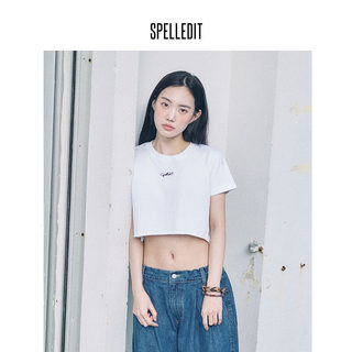 SPELLEDIT2024春季新款Spell蝴蝶结短款T恤韩版女通勤修身上衣