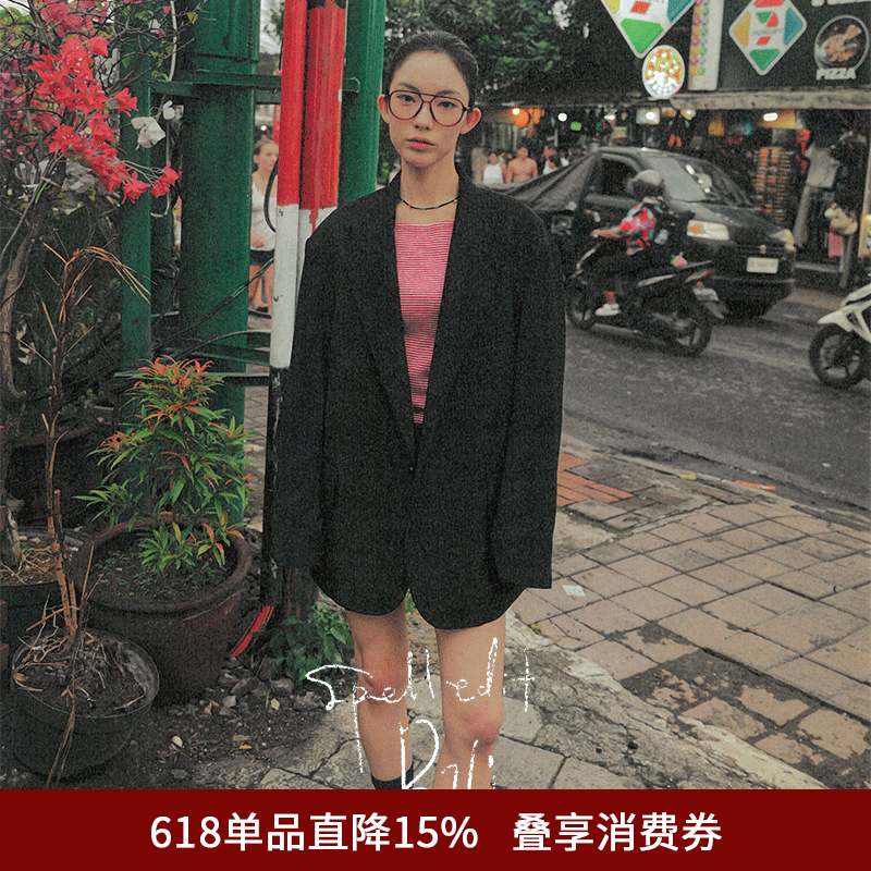 SPELLEDIT2026年春季新品宽松西装外套挺括有型休闲长袖上衣女装