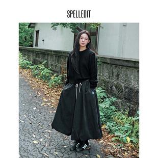 短款 肩开叉手工毛衣韩系针织打底衫 套头女 新品 SPELLEDIT2024冬季