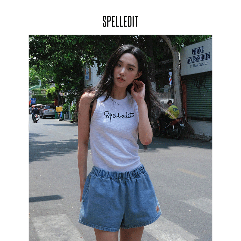SPELLEDIT夏季新款螺纹背心吊带韩版女内搭薄款修身上衣时尚