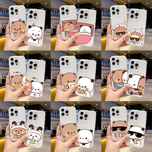 新款可爱IMD白色透明一二布布手机壳情侣款定制适用苹果17/16/15/142promax华为荣耀小米红米VIVOPPOiqoo一加
