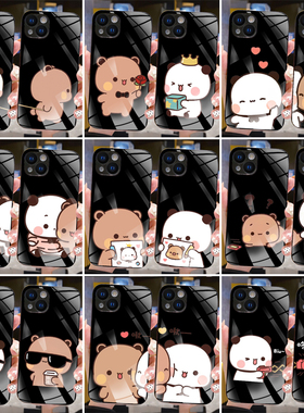 高级新款玻璃布布一二情侣手机壳卡通任意机型定制适用苹果16/15/14/113promax华为荣耀小米vivoiqooOPPO三星