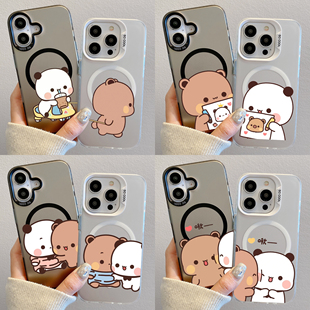 新款高级专用IMD磁吸壳卡通布布一二手机壳男女款可爱任意机型定制适用苹果17/16/15/14promaxiPhone1213mini