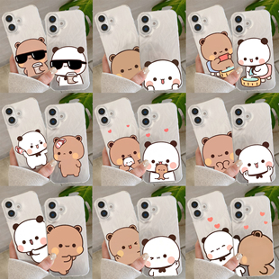 新款可爱羽纱水波纹一二布布情侣手机壳定制适用苹果16/14/15/13promax小米15华为P40mate60VIVOIQOONEO8荣耀