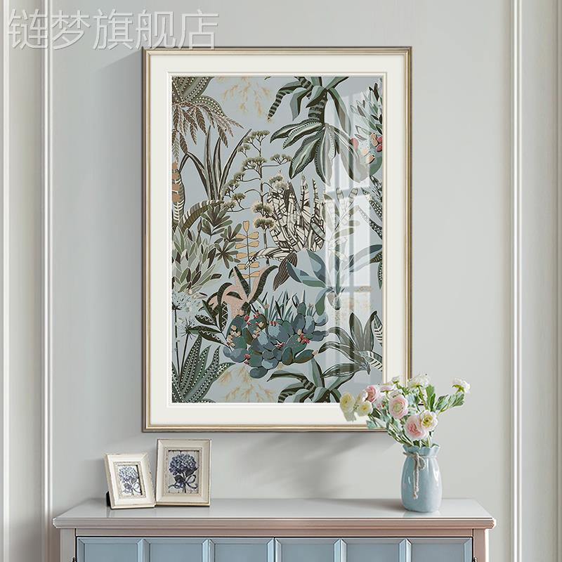 网红现美画式档代花卉玄关装饰简美轻奢高客厅进门墙挂画过道大气
