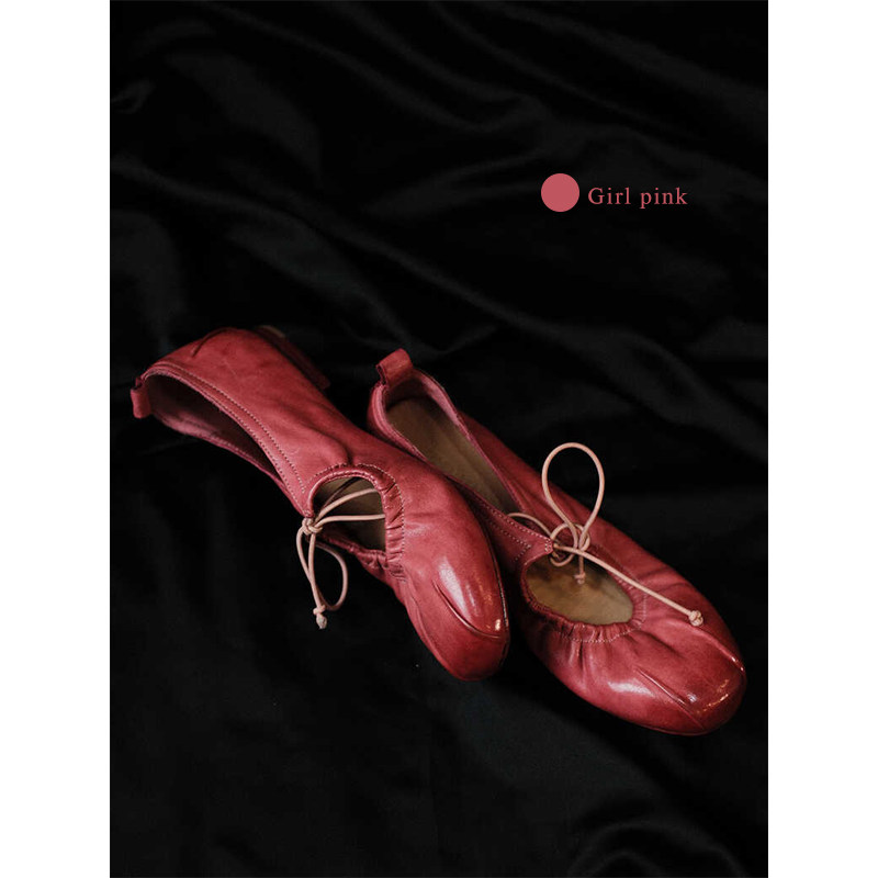 敦绿岛·心｜Heart 四色褶皱平底马皮仙女水洗芭蕾鞋,女鞋,浅口单鞋,淘宝优惠券,粉丝福利购,淘宝优惠卷