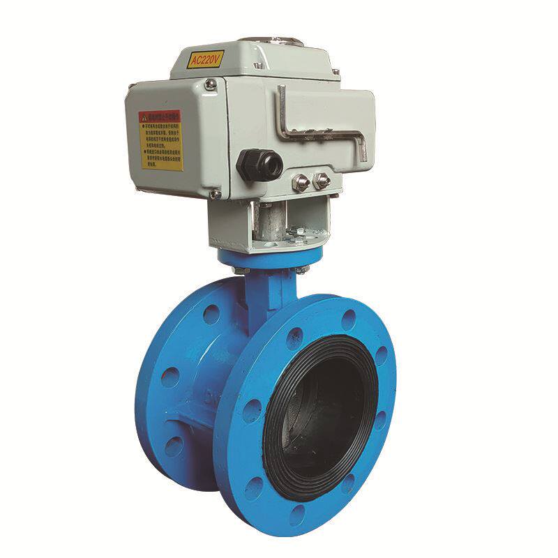 厂家球墨铸铁软密封调节型开关电动法兰蝶阀d941x-10/16q