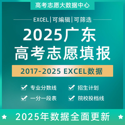2025广东省高考志愿填报大数据库招生计划指南投档线专业分excel