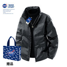 NASA STUSY美式2025冬季新款加厚保暖男款皮衣防寒羽绒服外套