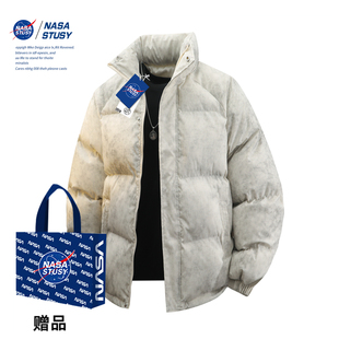 NASA STUSY美式2025冬季新款加厚保暖棉衣男款棉袄羽绒棉服外套