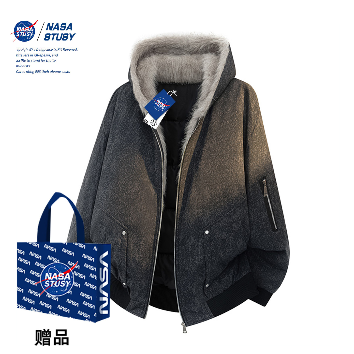 NASA官方进口美式潮牌棉衣外套