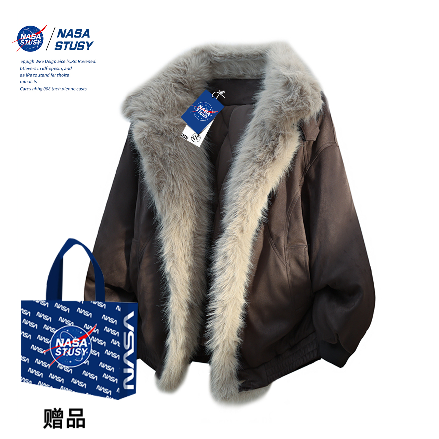 NASA官方进口美式潮牌棉衣外套