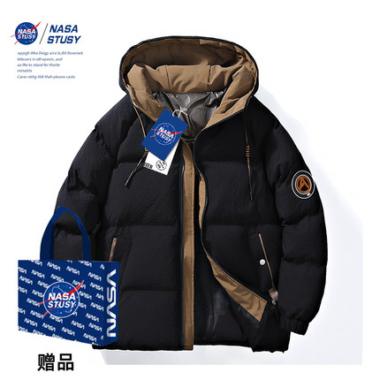 NASA STUSY羽绒棉服男款面包服棉衣秋冬季情侣保暖棉袄青少年外套