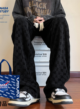 NASA STUSY美式复古2026新款春装男款休闲长裤子直筒宽松男士卫裤