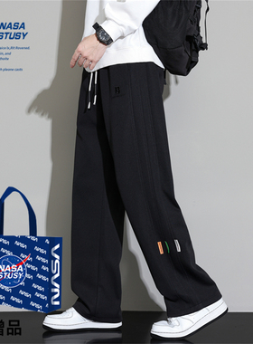 NASA STUSY美式复古2026新款秋装男款休闲长裤子直筒宽松男士卫裤
