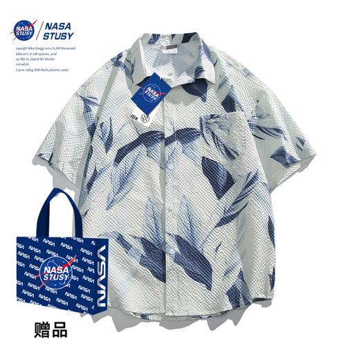NASA官方进口美式潮牌短袖衬衫