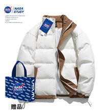 NASA STUSY美式2025冬季新款加厚保暖棉衣男款棉袄羽绒棉服外套