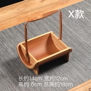 竹编纯手工竹编小篓子零食点心收纳筐家用复古小竹篮茶点盘竹制品