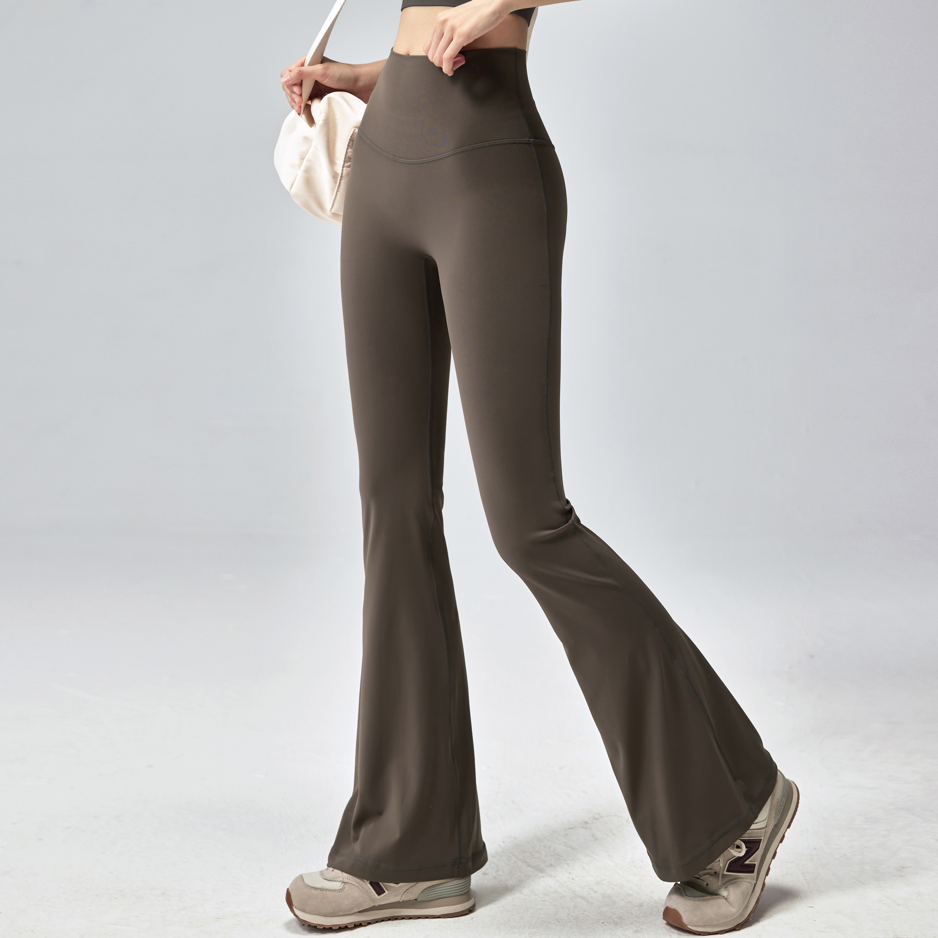 高腰微喇瑜伽裤裸感提臀健身长裤