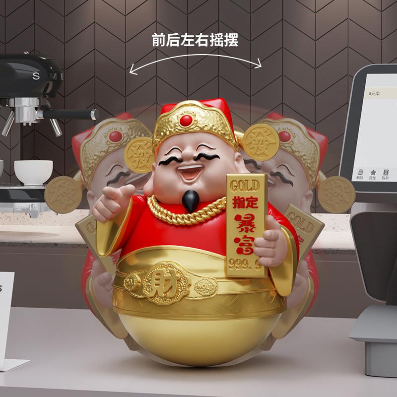 源头厂家指定发财小财神摆件不倒翁展示柜乔迁新居电视柜酒柜摆件