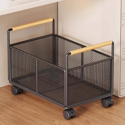 书包置物架学生教室装书放置神器可移动滑轮收纳筐桌下书本收纳架