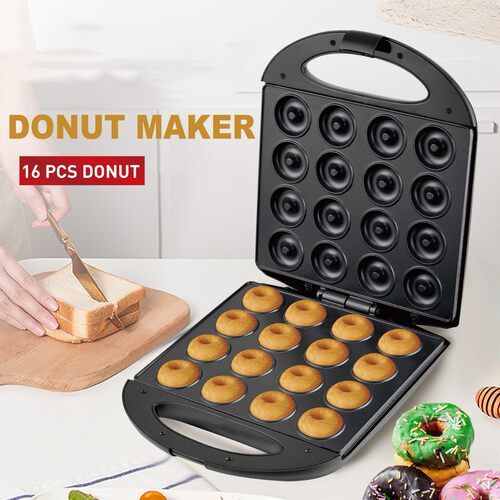 大号16孔甜甜圈机 早餐蛋糕机圆饼机双门加热电饼铛Donut machine