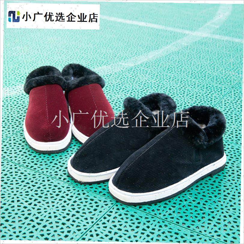 湖南纯手工棉布鞋女男冬季加厚保暖F灯芯绒老人鸡婆鞋室内防滑棉/