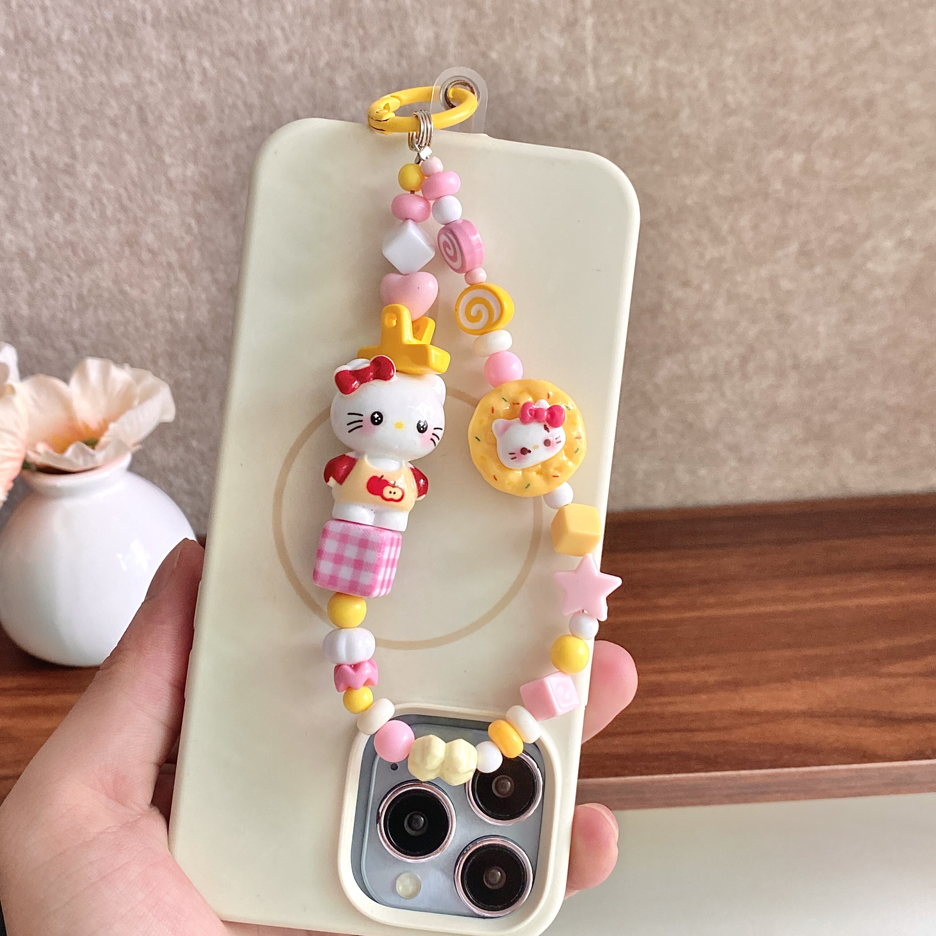 饼干kitty猫手机链可爱手机挂绳