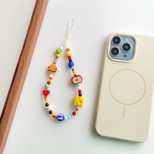 汉堡苹果手机链卡通手机挂绳新款