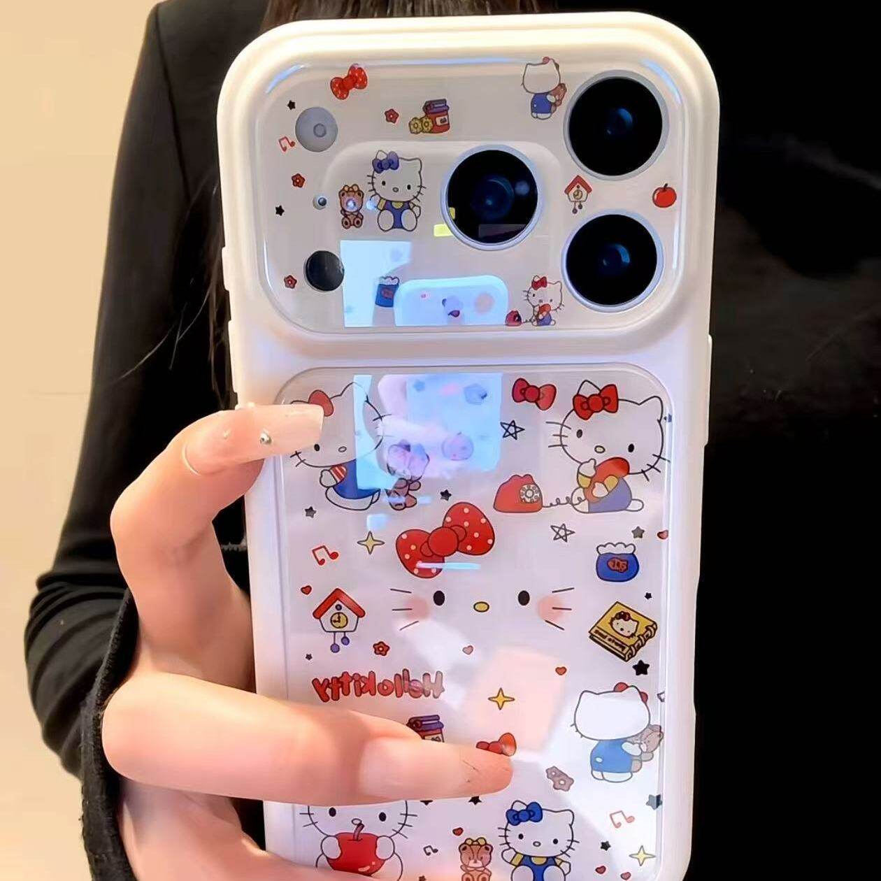 蝴蝶结kitty猫适用苹果17手机壳新款iPhone16pro保护套镜头全包15por液态防摔壳ip14可爱卡通外壳13/12/11