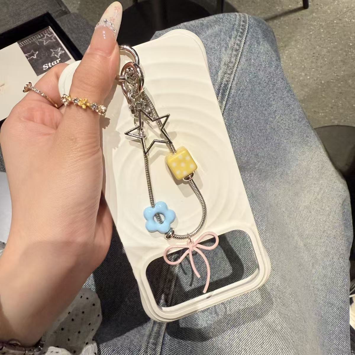 金洋壳蛇骨方块星星手机链