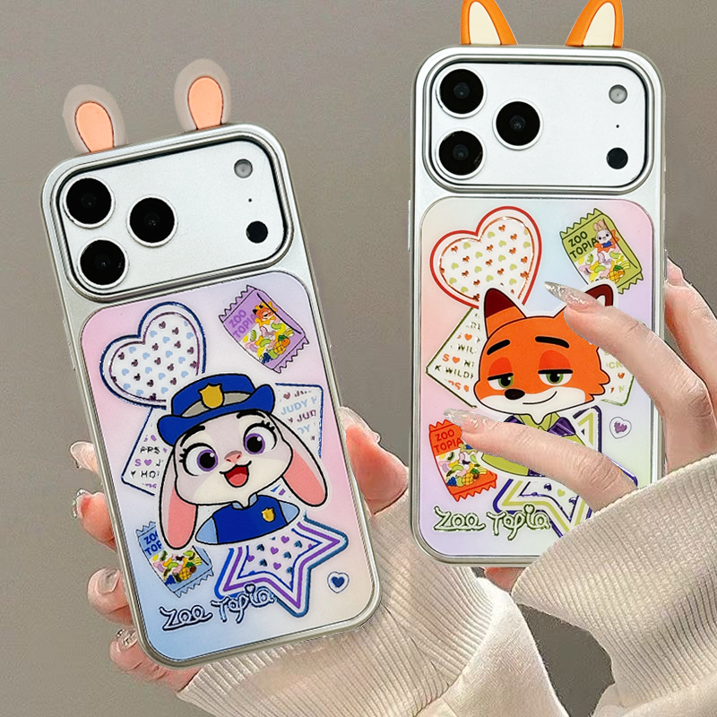 疯狂动物城适用苹果17手机壳新款小米17promxa保护套iPhone16防摔壳华为pura80外壳高级感可爱vivox200pro