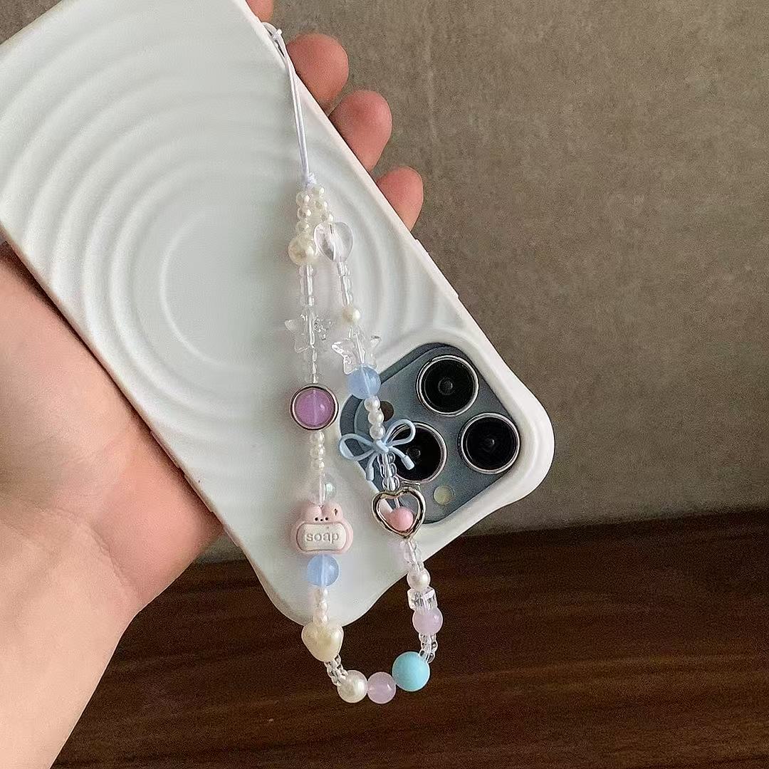 兔头头套手机链可爱手机挂绳新款