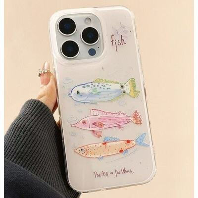 彩色小鱼华为pura70pro手机壳